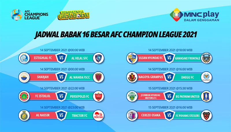 Jadwal Babak 16 Besar AFC Champion League